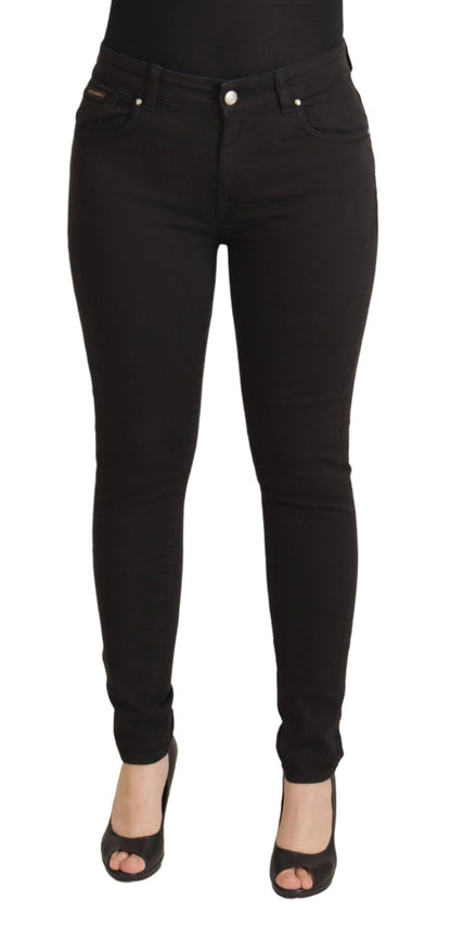Dolce & Gabbana Black Mid Waist Skinny Denim Cotton Jeans by Dolce & Gabbana