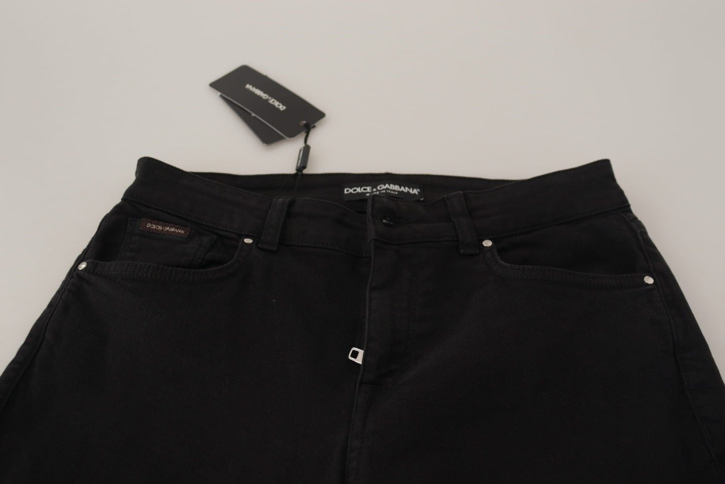 Dolce & Gabbana Black Mid Waist Skinny Denim Cotton Jeans by Dolce & Gabbana