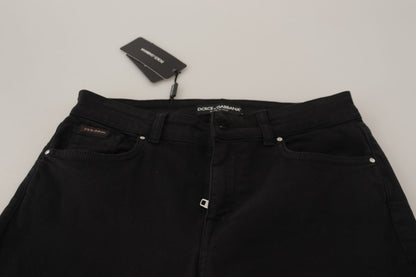 Dolce & Gabbana Black Mid Waist Skinny Denim Cotton Jeans by Dolce & Gabbana
