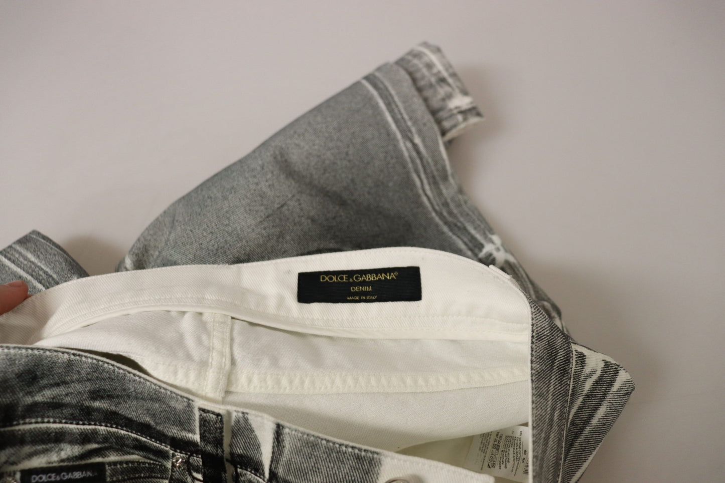 Dolce & Gabbana Grey Washed High Waist Denim Pants Cotton Jeans by Dolce & Gabbana