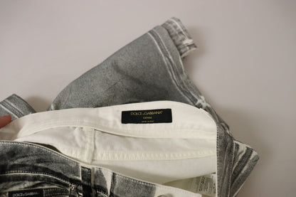 Dolce & Gabbana Grey Washed High Waist Denim Pants Cotton Jeans by Dolce & Gabbana
