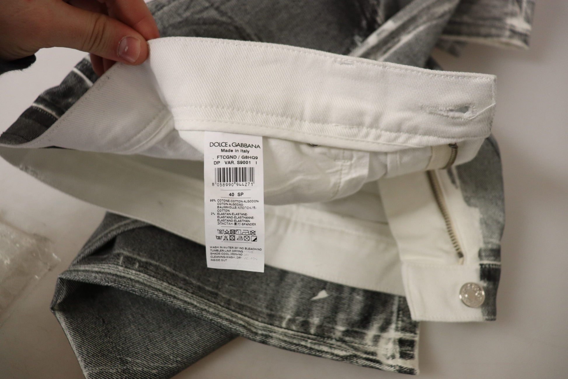 Dolce & Gabbana Grey Washed High Waist Denim Pants Cotton Jeans by Dolce & Gabbana