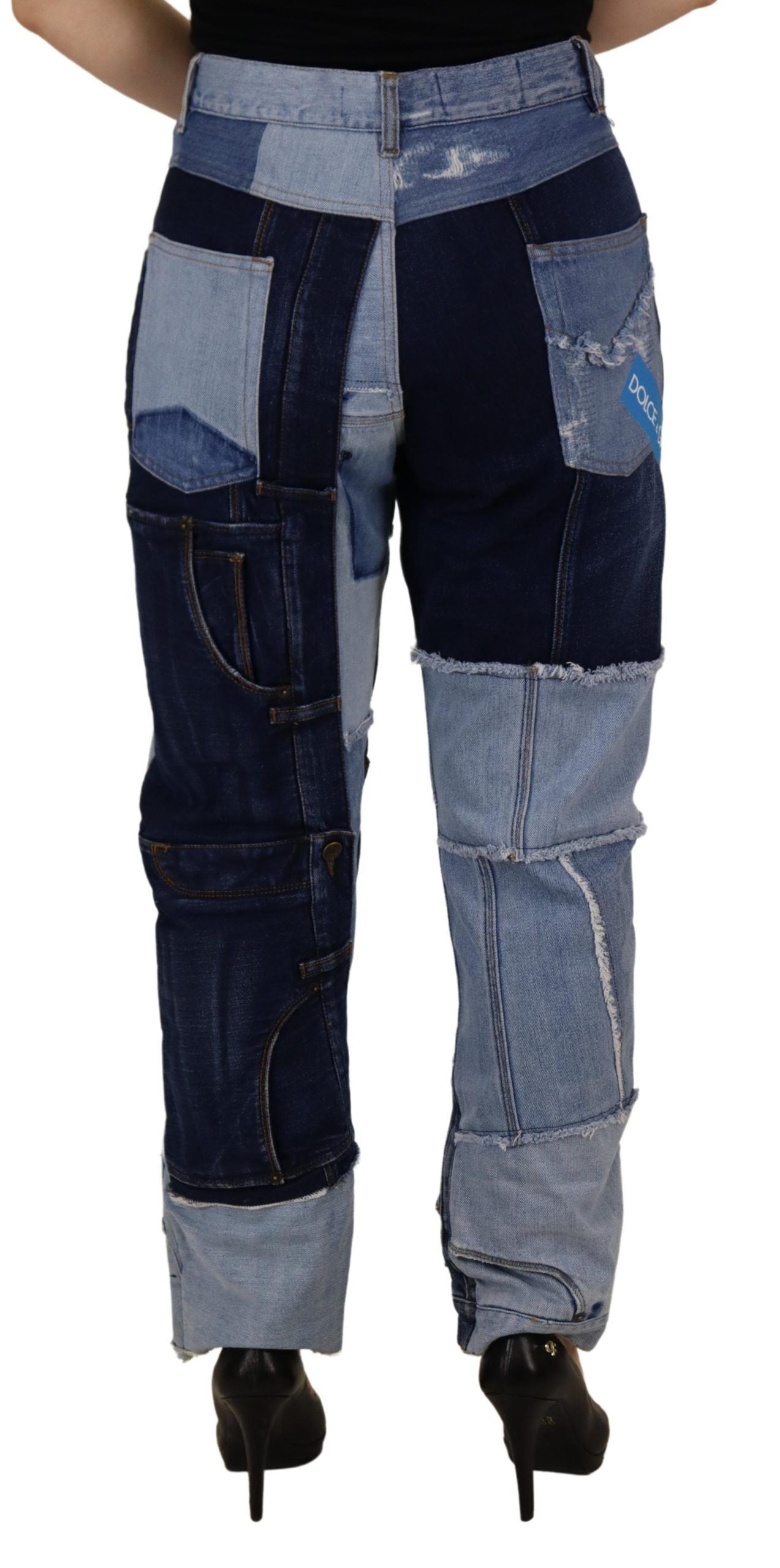 Dolce & Gabbana Multicolor Patchwork High Waist Denim Jeans by Dolce & Gabbana