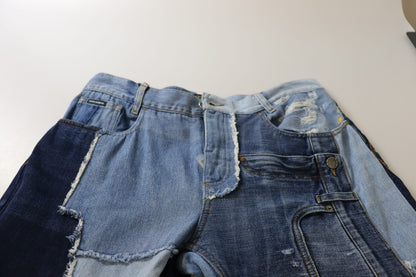 Dolce & Gabbana Multicolor Patchwork High Waist Denim Jeans by Dolce & Gabbana