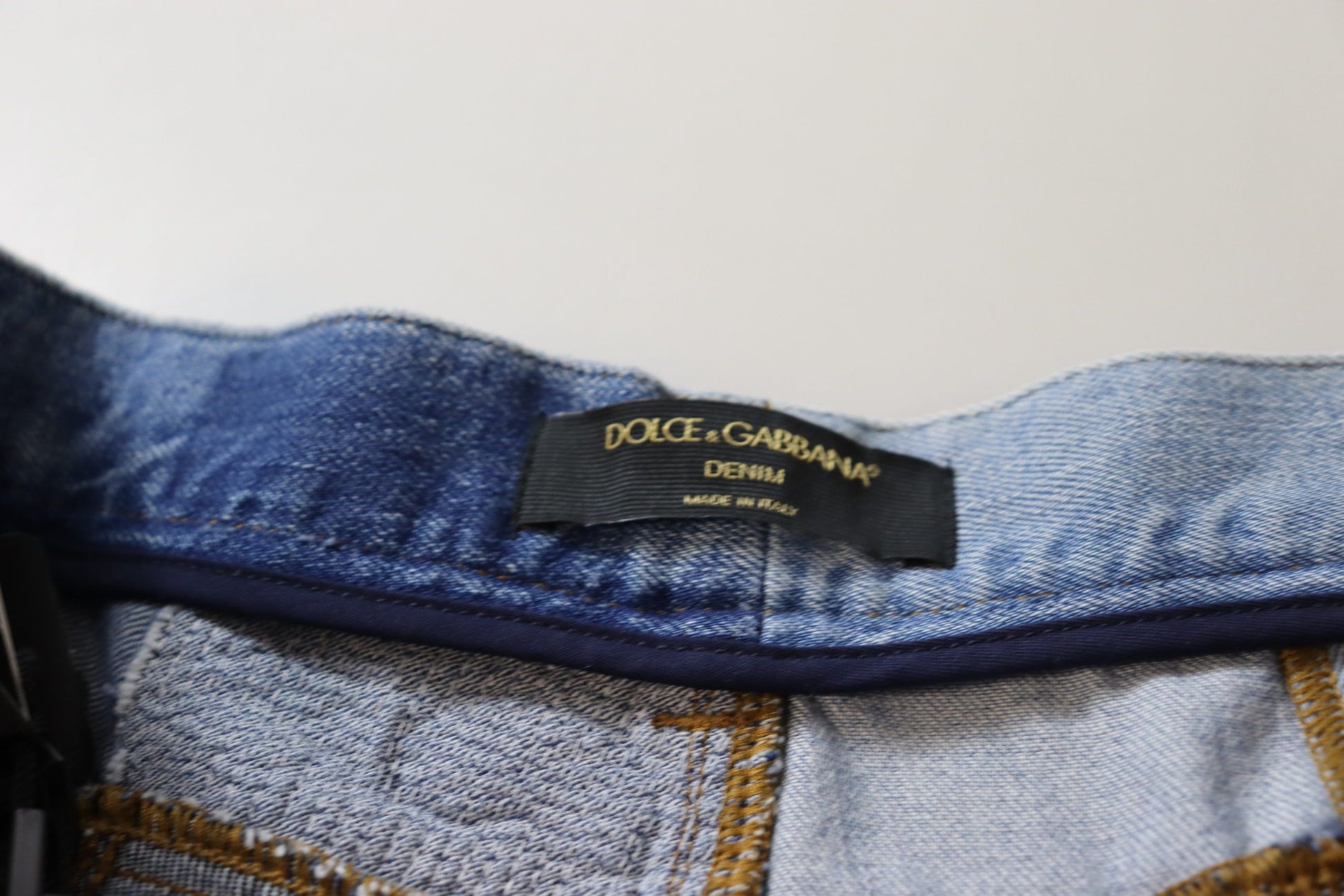 Dolce & Gabbana Multicolor Patchwork High Waist Denim Jeans by Dolce & Gabbana