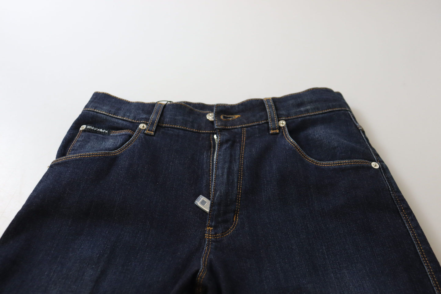 Dolce & Gabbana Blue Cotton High Waist Skinny Denim Jeans by Dolce & Gabbana
