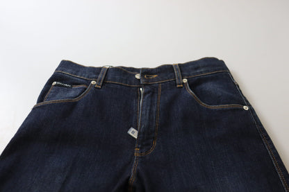Dolce & Gabbana Blue Cotton High Waist Skinny Denim Jeans by Dolce & Gabbana