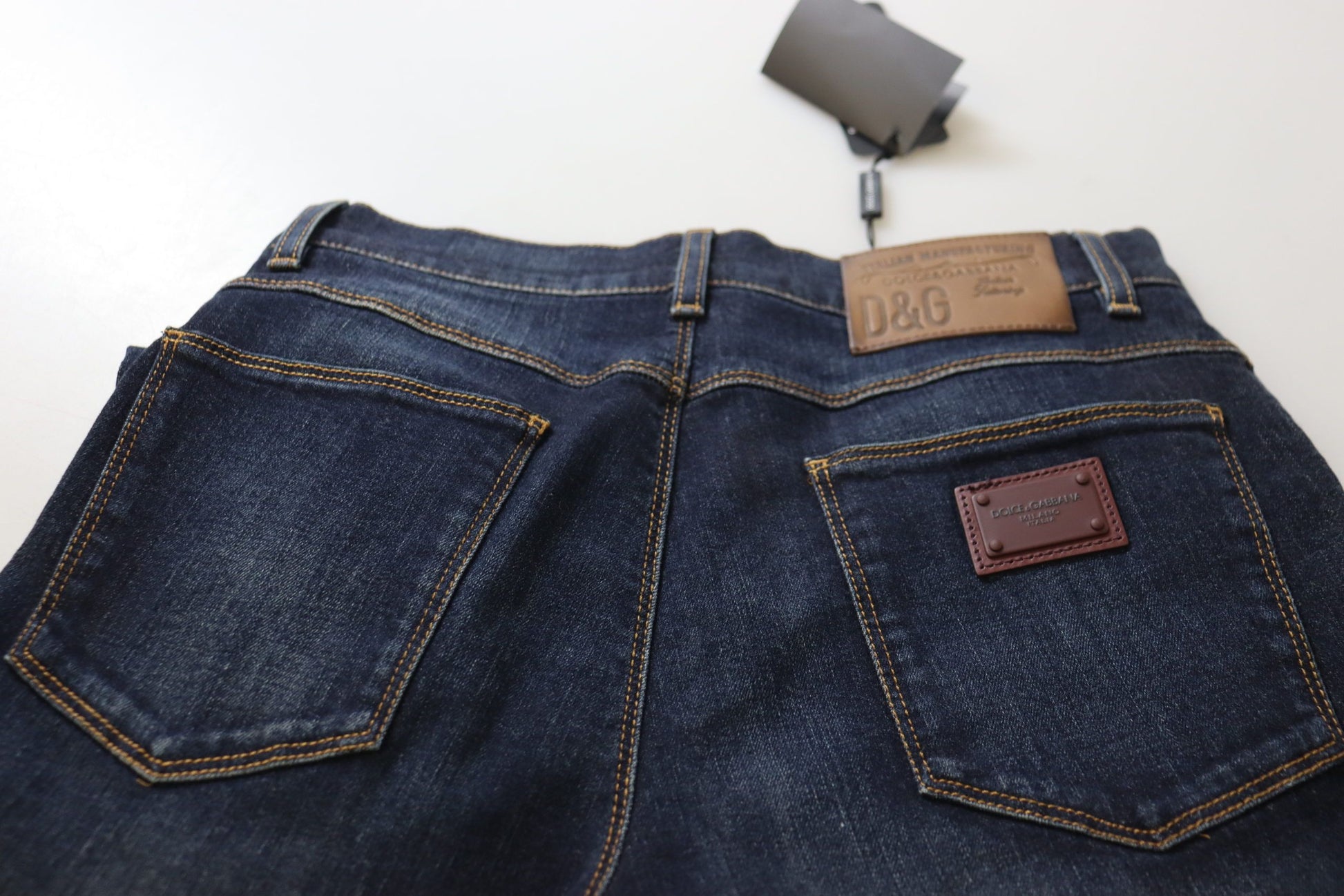 Dolce & Gabbana Blue Cotton High Waist Skinny Denim Jeans by Dolce & Gabbana
