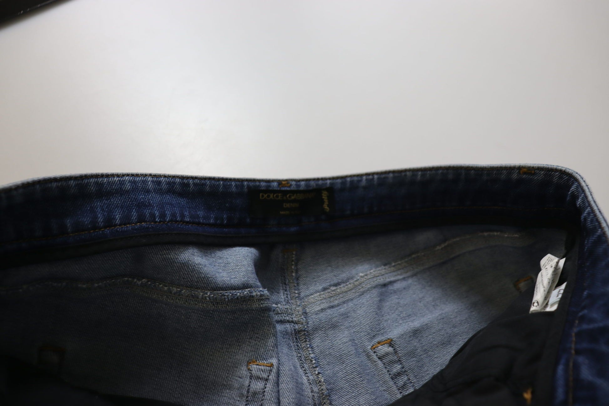 Dolce & Gabbana Blue Washed Cotton Skinny Low Waist Denim Jeans by Dolce & Gabbana