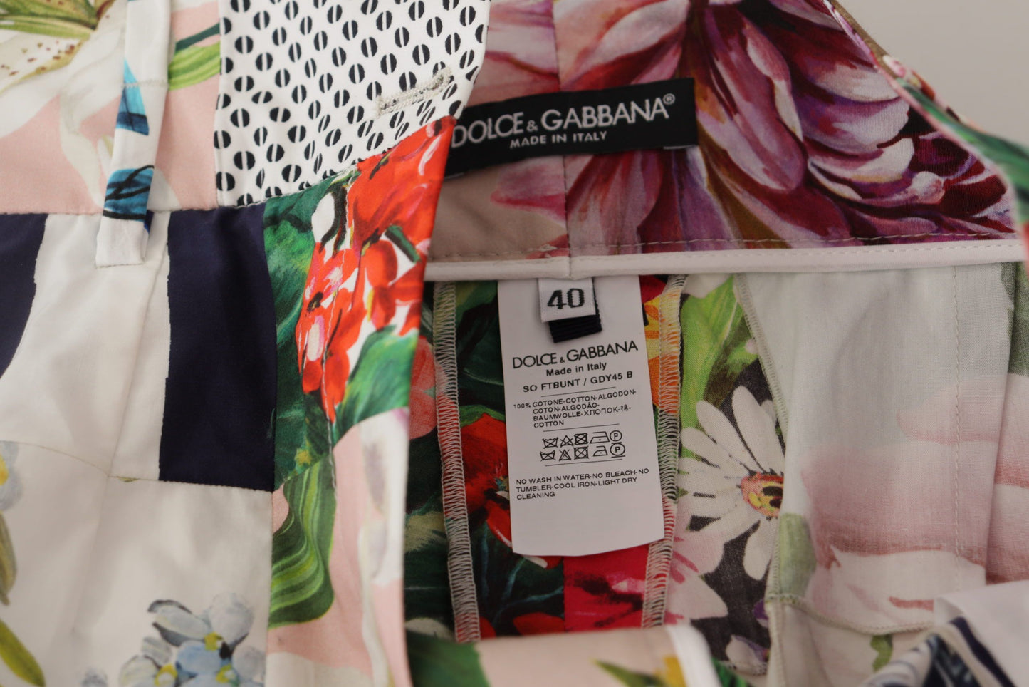 Short de créateur taille haute patchwork Dolce &amp; Gabbana