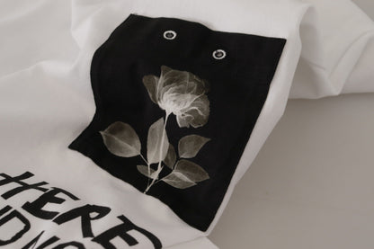 Dolce & Gabbana White Slogan Print Round Neck Cotton T-shirt by Dolce & Gabbana