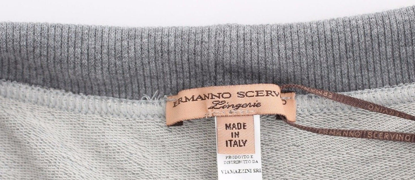 Ermanno Scervino Mini short gris chic à finitions en dentelle