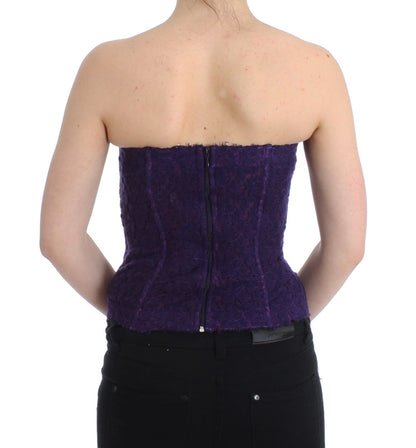 Ermanno Scervino Lingerie Purple Corset Bustier Top Floral Lace by Ermanno Scervino