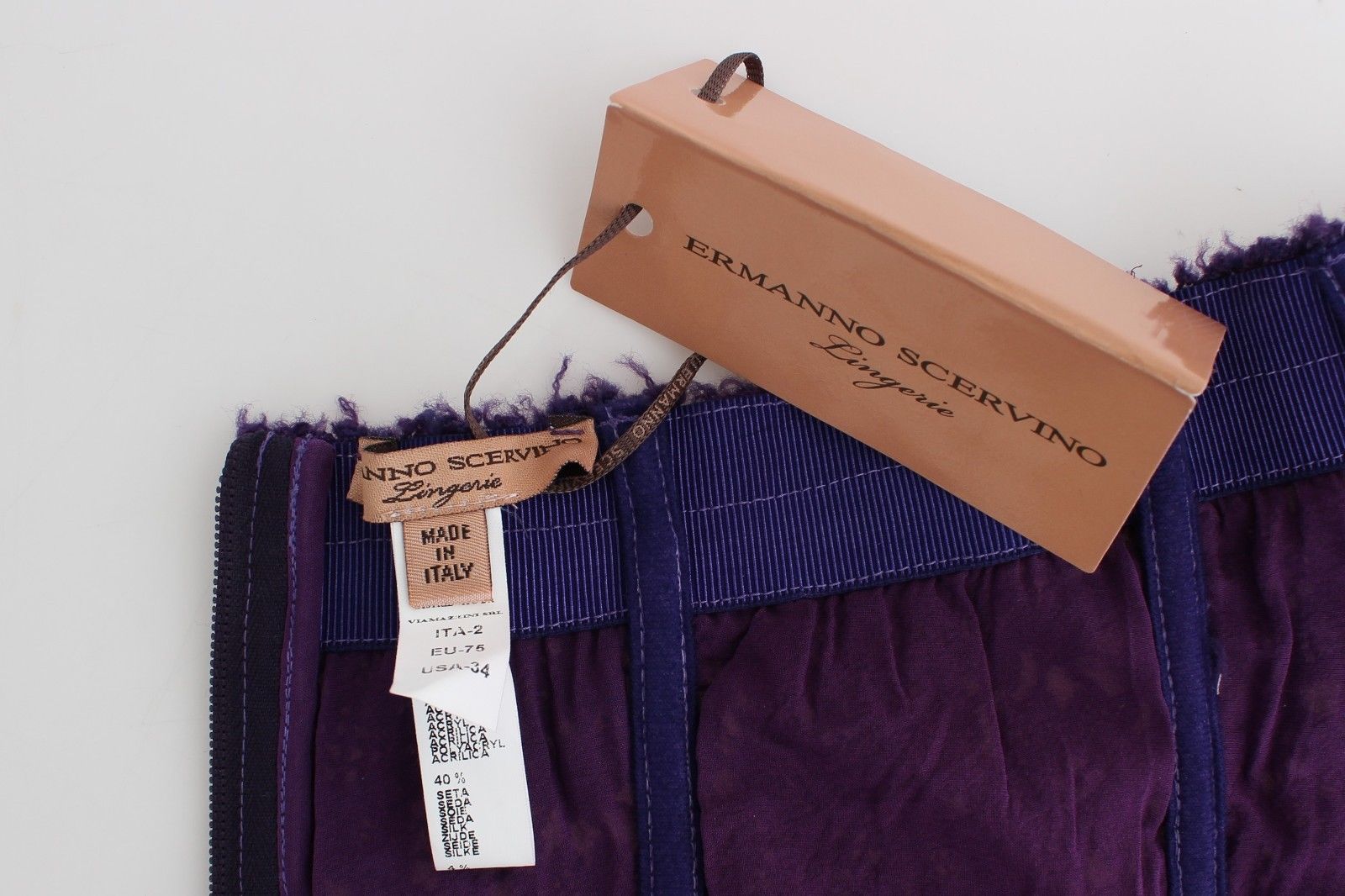 Ermanno Scervino Lingerie Purple Corset Bustier Top Floral Lace by Ermanno Scervino