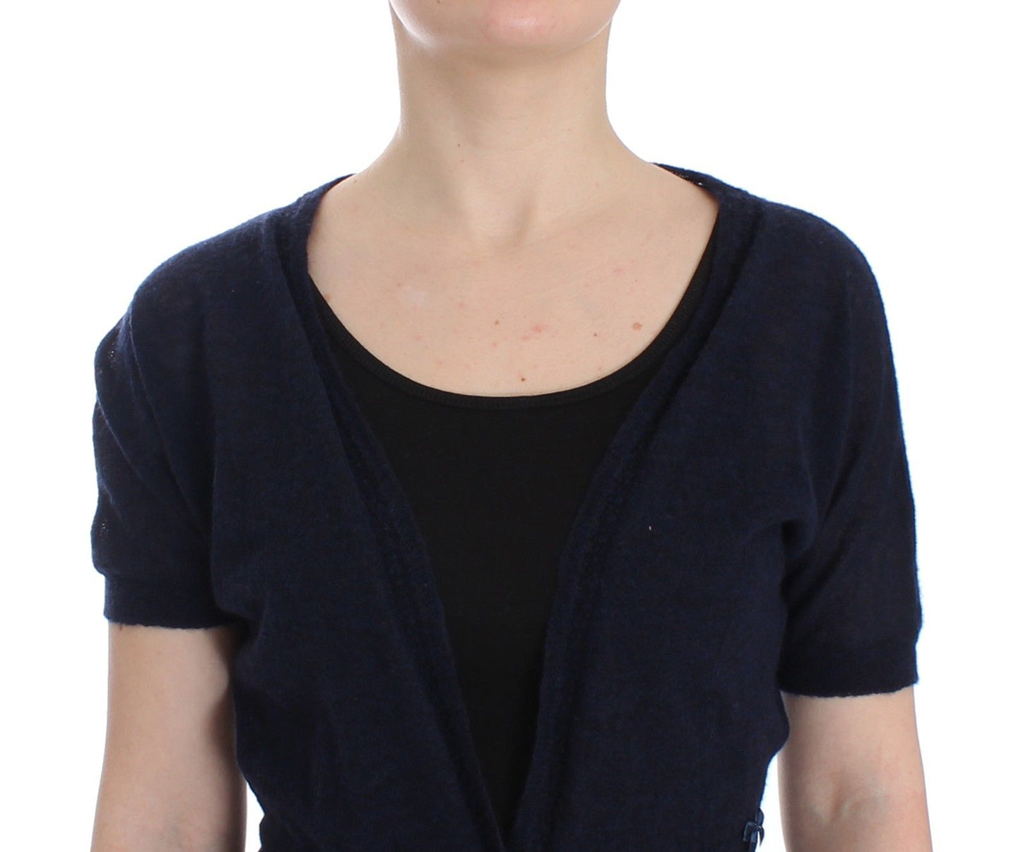 Pull court élégant en mélange d'alpaga bleu Ermanno Scervino