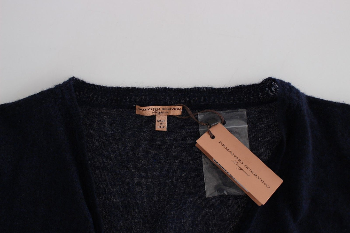Pull court élégant en mélange d'alpaga bleu Ermanno Scervino