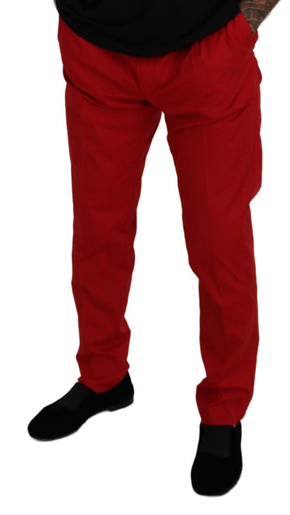 Pantalon chino slim élégant Dolce &amp; Gabbana couleur cramoisi