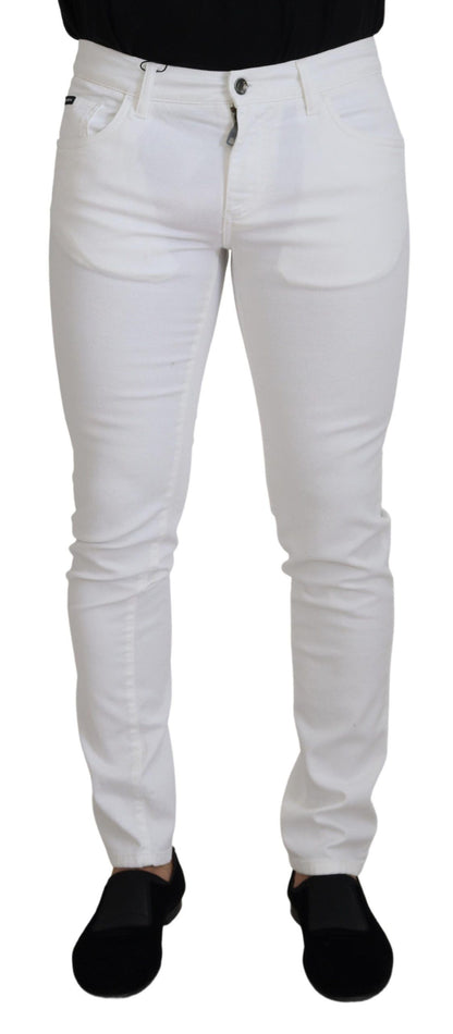 Jean skinny slim blanc élégant Dolce &amp; Gabbana