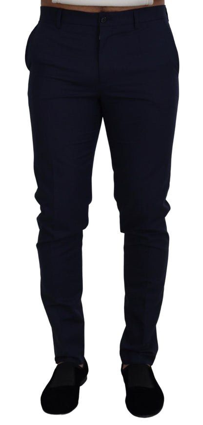 Pantalon de costume bleu élégant coupe slim Dolce &amp; Gabbana