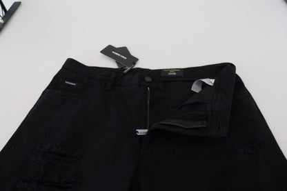 Jean italien ample noir élégant Dolce &amp; Gabbana