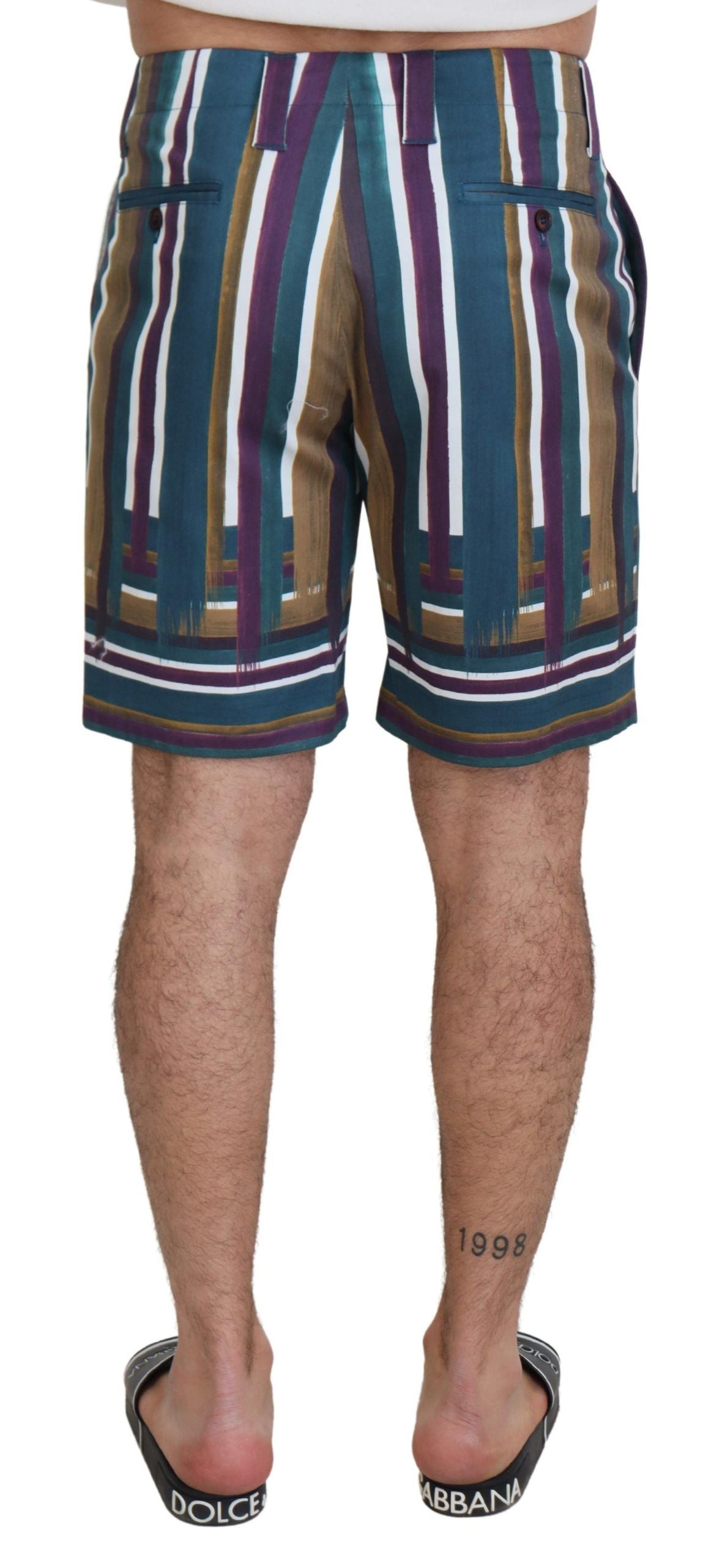 Dolce &amp; Gabbana Multicolor Striped Stretch Cotton Shorts