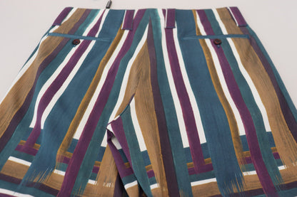Dolce &amp; Gabbana Multicolor Striped Stretch Cotton Shorts