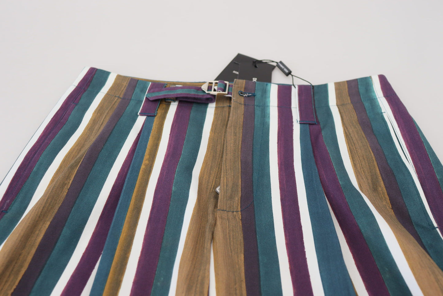 Dolce &amp; Gabbana Multicolor Striped Stretch Cotton Shorts