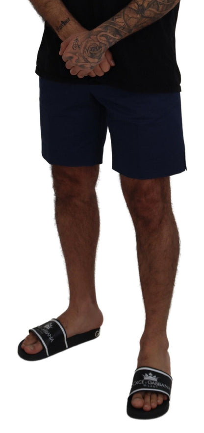Dolce &amp; Gabbana Blue Chinos Cotton Stretch Casual Shorts