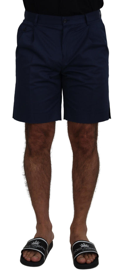 Dolce &amp; Gabbana Blue Chinos Cotton Stretch Casual Shorts