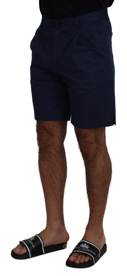 Dolce &amp; Gabbana Blue Chinos Cotton Stretch Casual Shorts