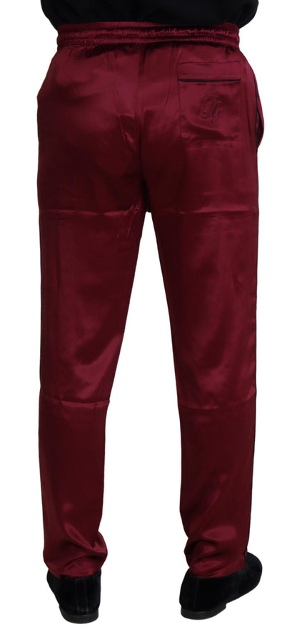 Pantalon de détente en soie Dolce &amp; Gabbana bordeaux