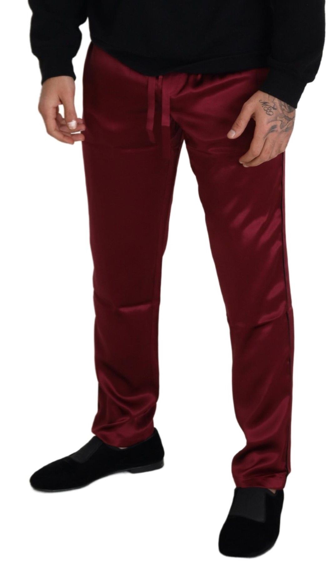 Pantalon de détente en soie Dolce &amp; Gabbana bordeaux