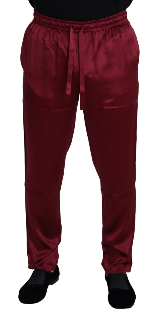 Pantalon de détente en soie Dolce &amp; Gabbana bordeaux
