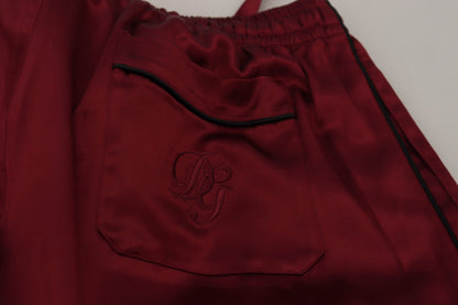 Pantalon de détente en soie Dolce &amp; Gabbana bordeaux