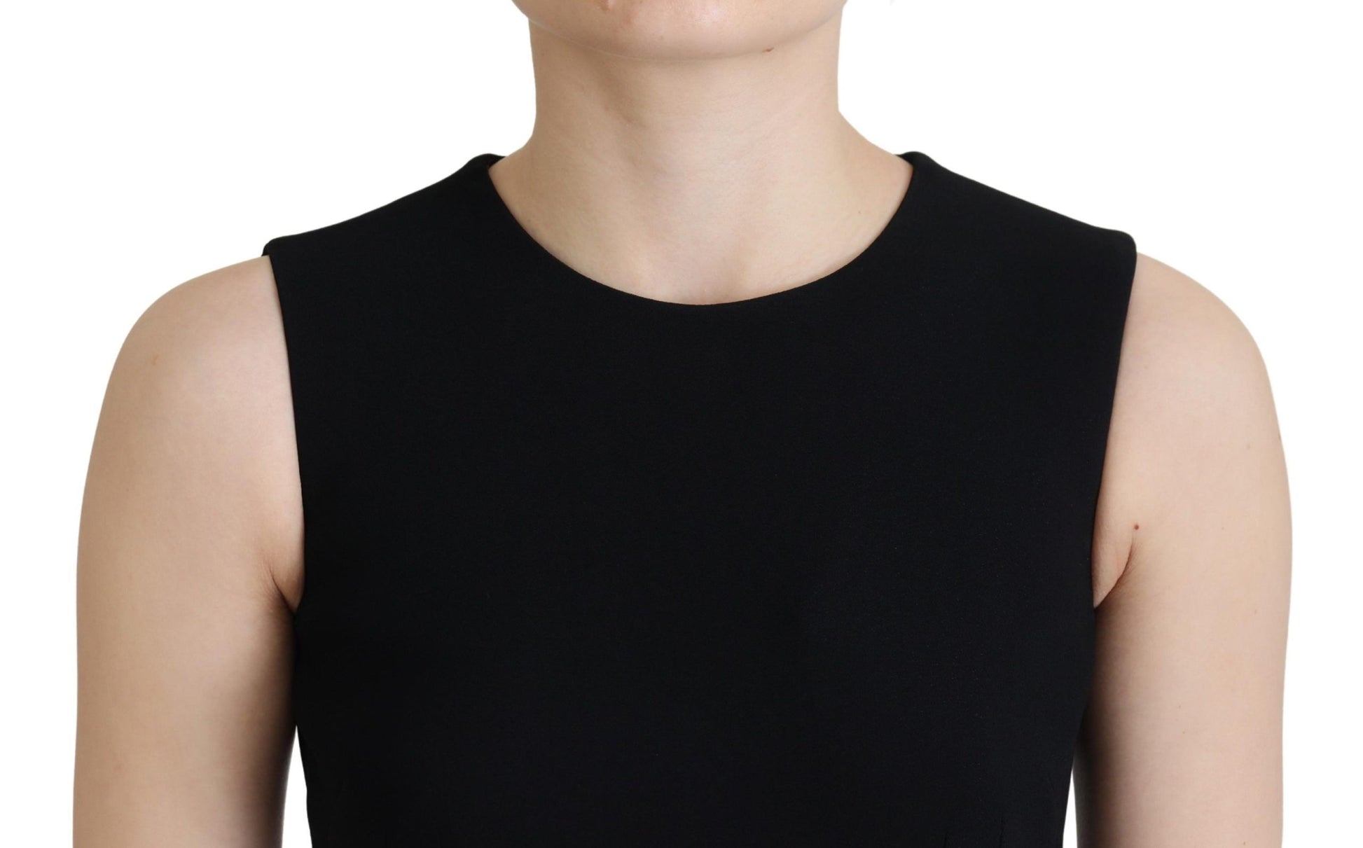 Dolce & Gabbana Black Dress Sheath Flare Viscose Dress by Dolce & Gabbana