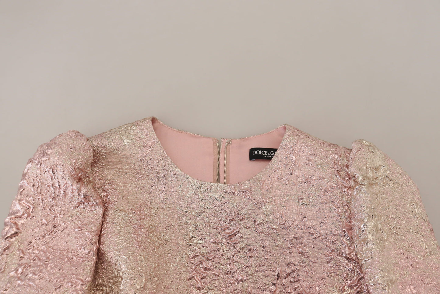 Dolce & Gabbana Pink Jaquard 3/4 Sleeve Sheath Midi Dress by Dolce & Gabbana