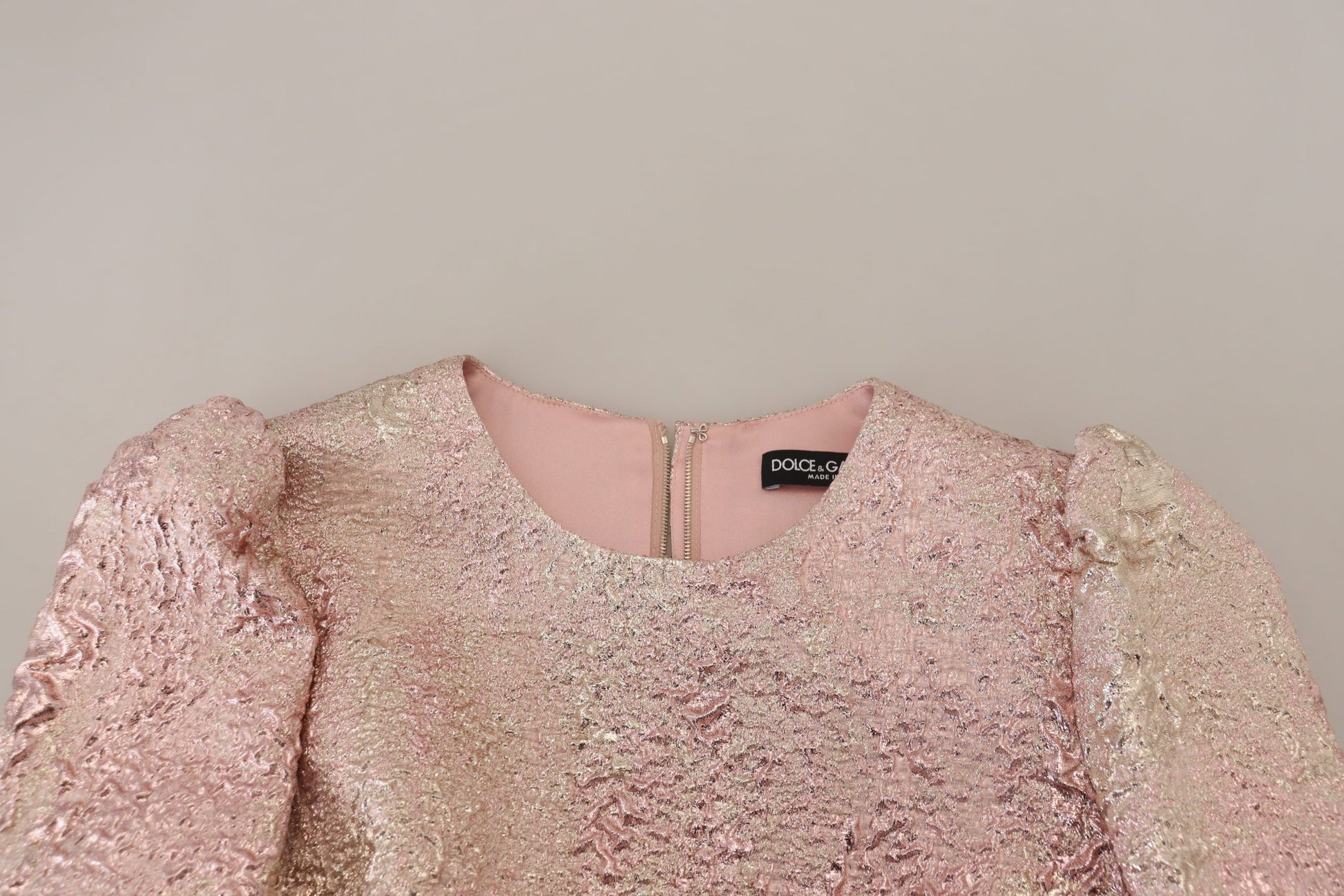 Dolce & Gabbana Pink Jaquard 3/4 Sleeve Sheath Midi Dress by Dolce & Gabbana