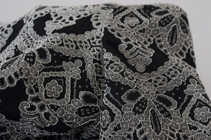Dolce & Gabbana Black Gray Jacquard Sheath Bodycon Dress by Dolce & Gabbana