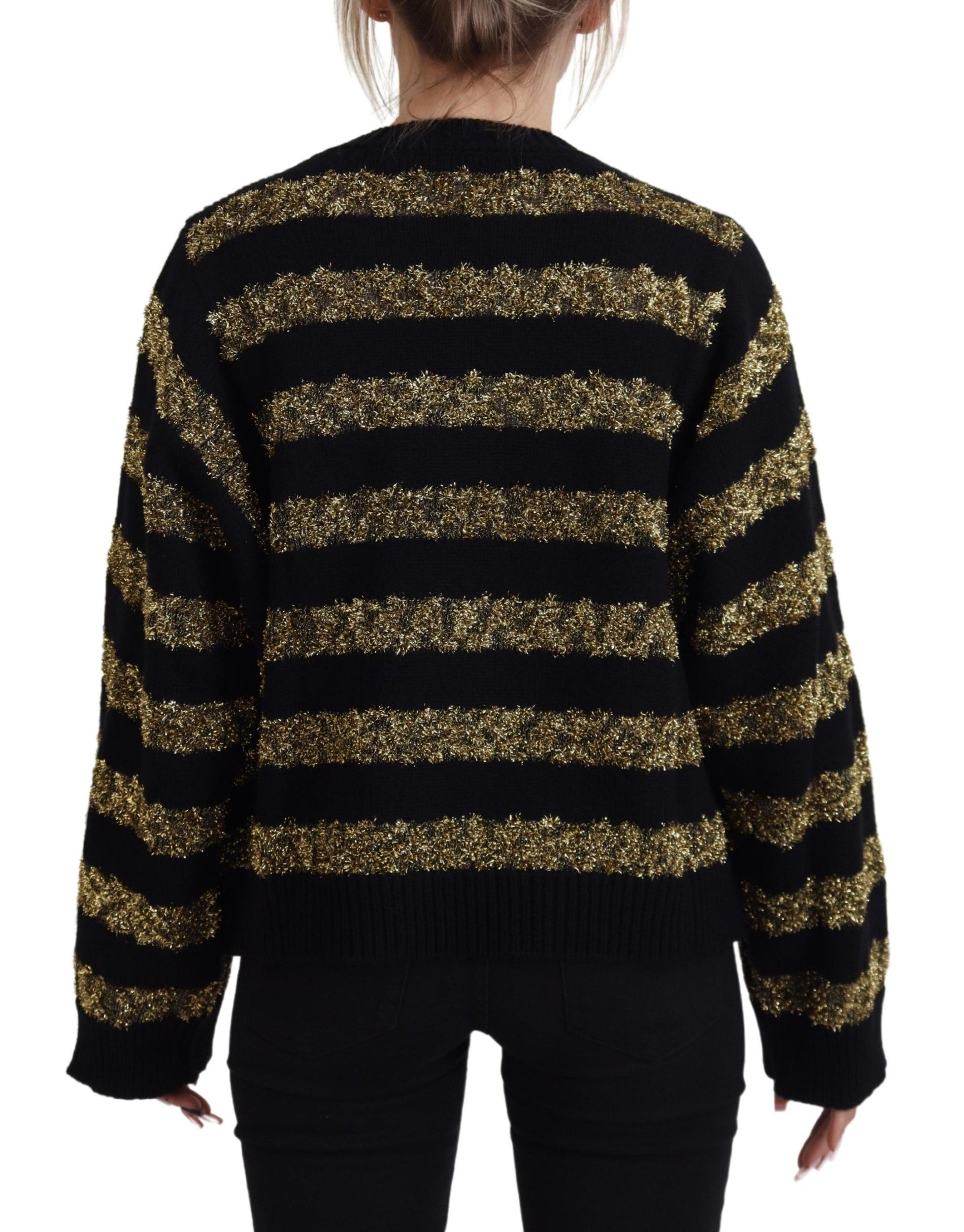 Dolce & Gabbana Black Gold D&G Crystal Cashmere Sweater by Dolce & Gabbana