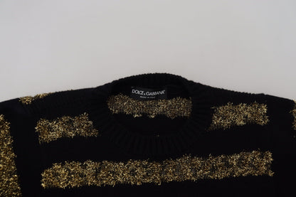 Dolce & Gabbana Black Gold D&G Crystal Cashmere Sweater by Dolce & Gabbana