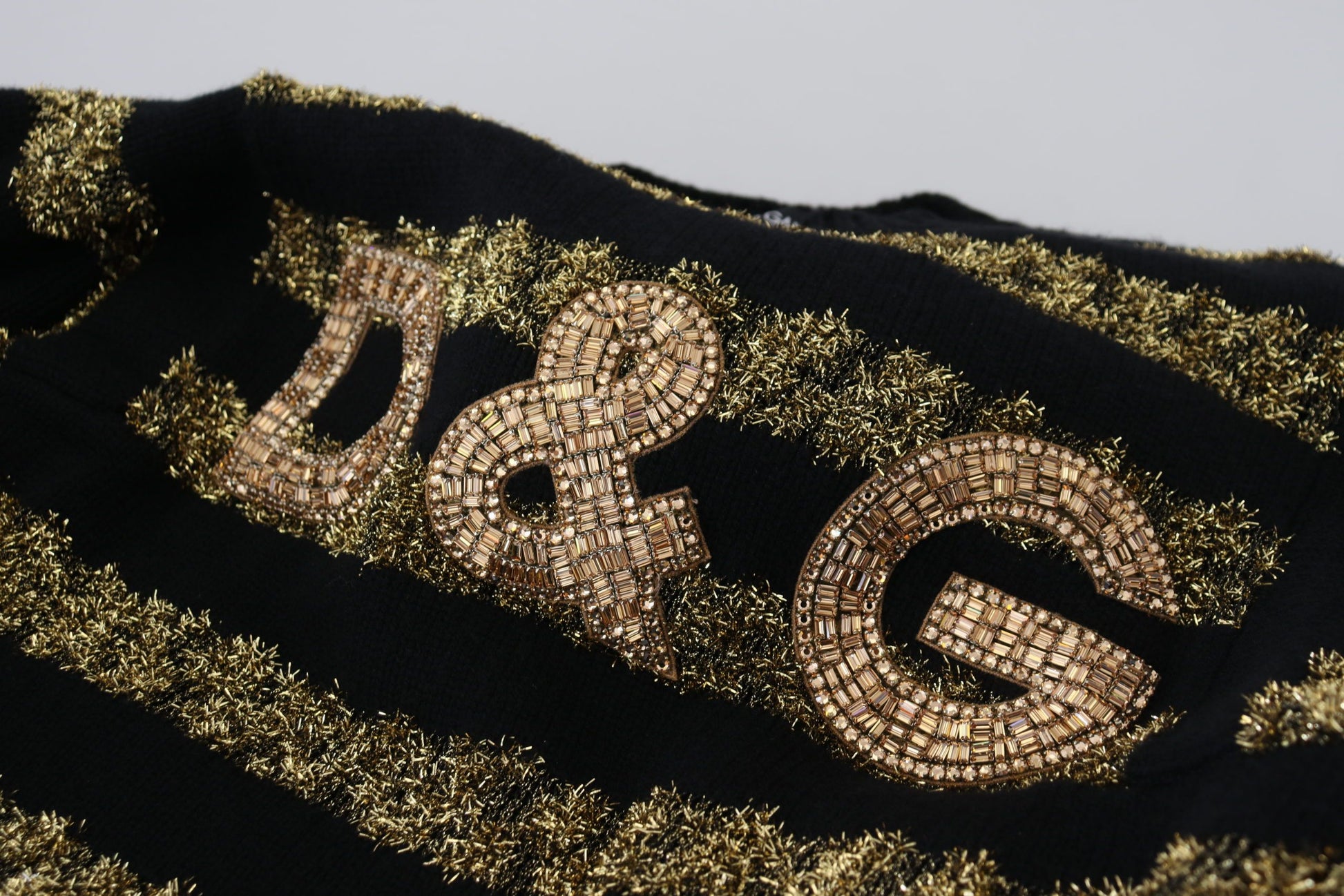 Dolce & Gabbana Black Gold D&G Crystal Cashmere Sweater by Dolce & Gabbana