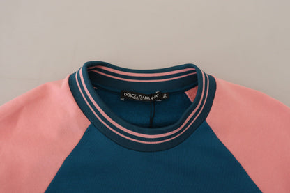 Dolce & Gabbana Blue Pink Queen Sequin Crystal Sweater by Dolce & Gabbana