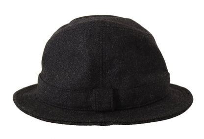 Dolce &amp; Gabbana Élégant chapeau Trilby gris en laine et cachemire