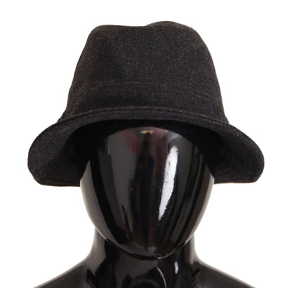 Dolce &amp; Gabbana Élégant chapeau Trilby gris en laine et cachemire