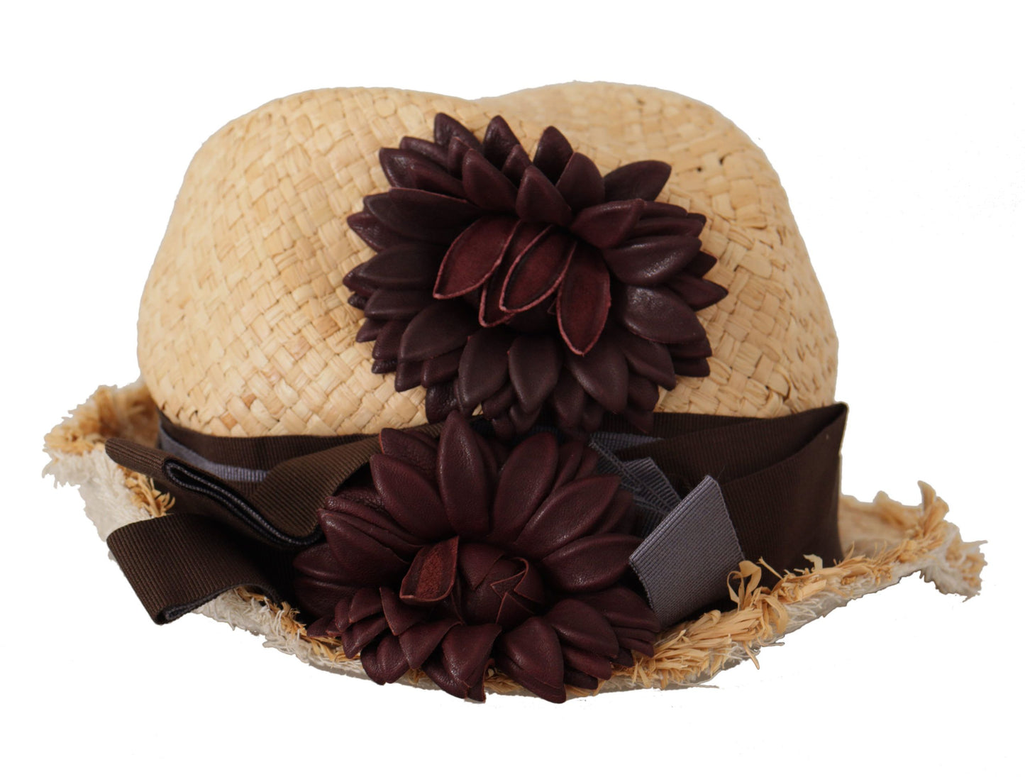 Dolce &amp; Gabbana Yellow Ribbon Floral Embellished Straw Hat