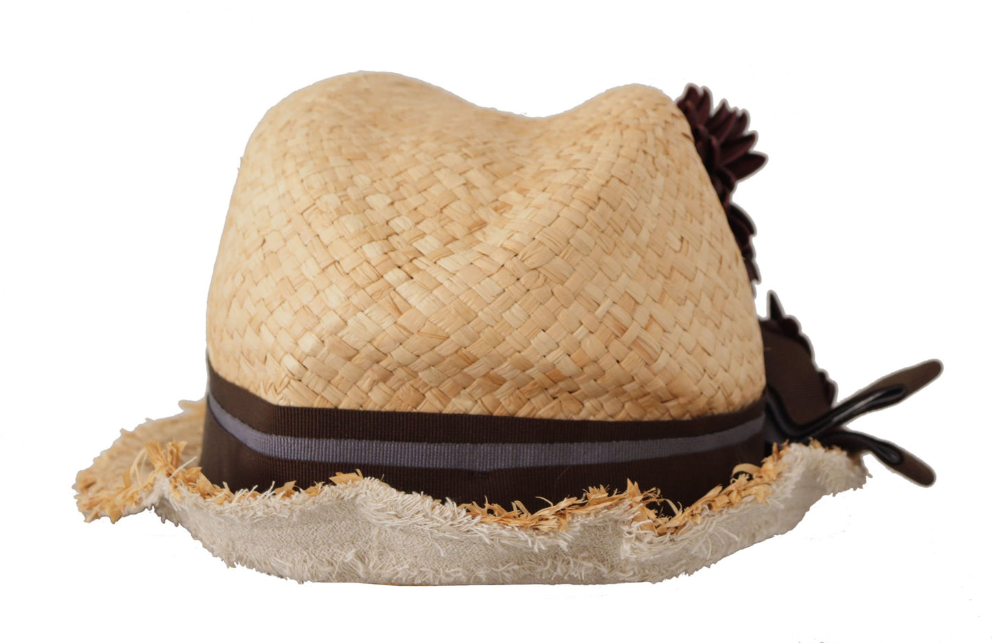 Dolce &amp; Gabbana Yellow Ribbon Floral Embellished Straw Hat
