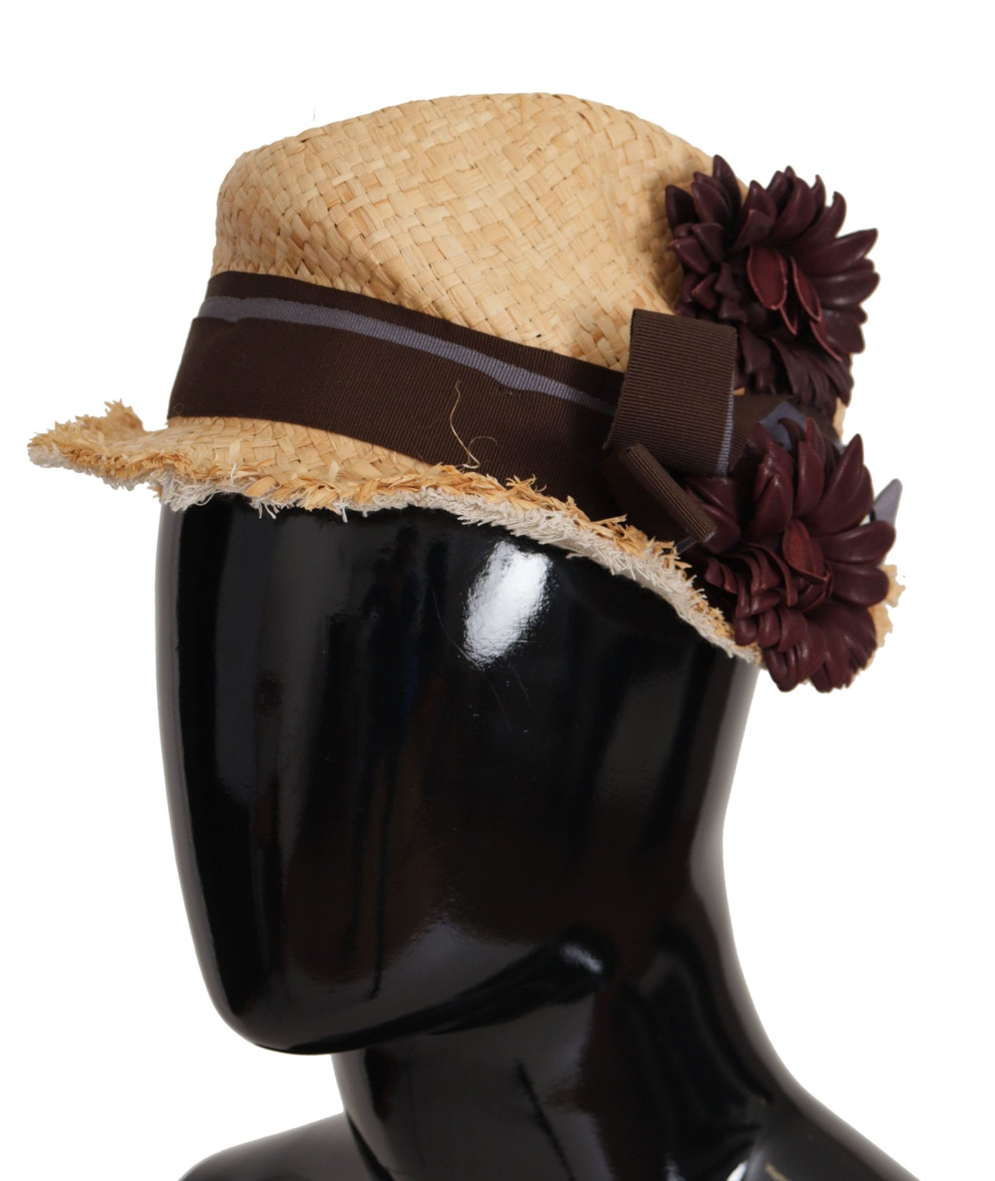 Dolce &amp; Gabbana Yellow Ribbon Floral Embellished Straw Hat