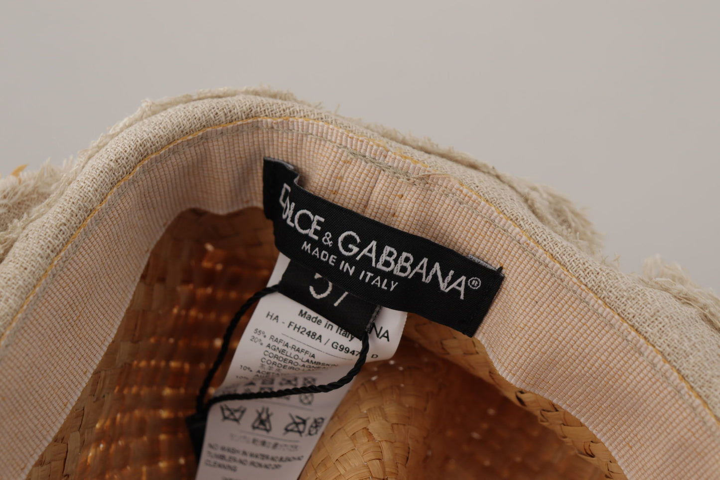Dolce &amp; Gabbana Yellow Ribbon Floral Embellished Straw Hat