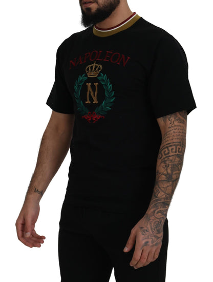 T-shirt ras du cou en coton noir emblématique Dolce &amp; Gabbana