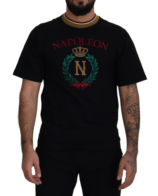 T-shirt ras du cou en coton noir emblématique Dolce &amp; Gabbana